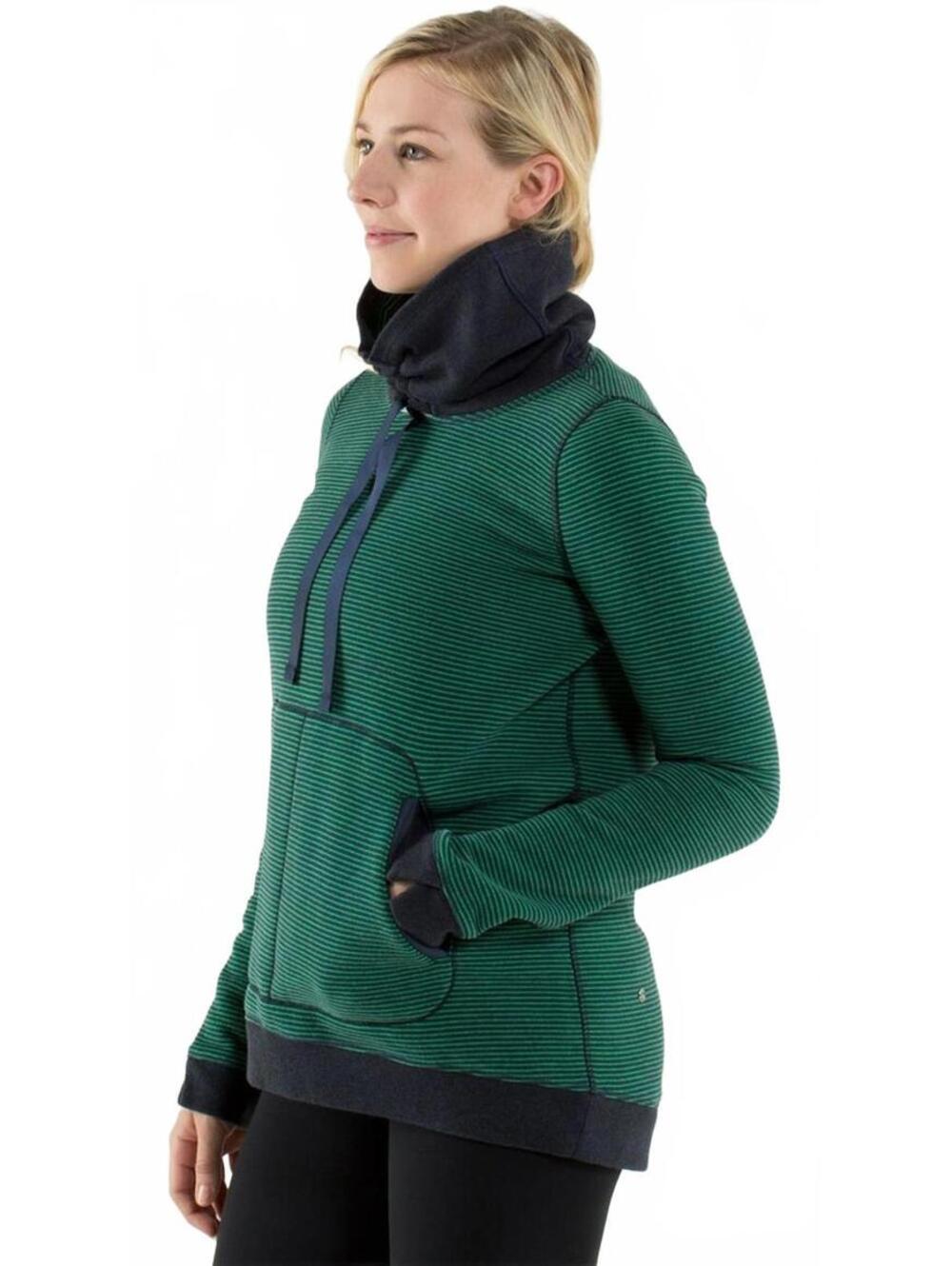 Lululemon Avenue Pullover Hyper Stripe Green Bean/Heathered Inkwell size L